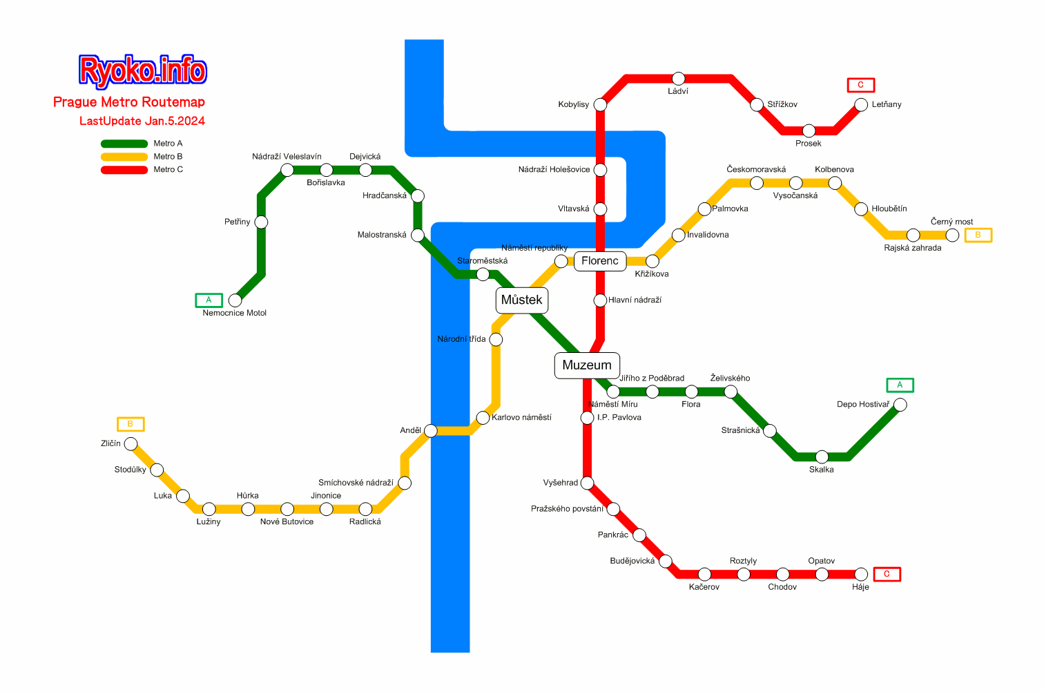 Prague Tram And Metro Map - United States Map